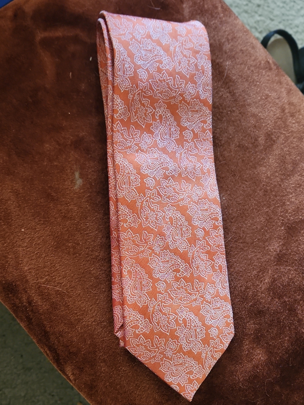 Ben Sherman Orange Paisley Silk Tie